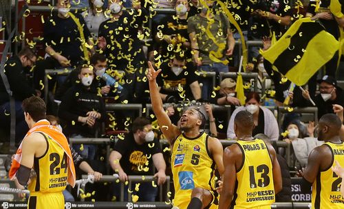 Die MHP RIESEN Ludwigsburg hatten 2022 oft Grund um über Erfolge zu jubeln. | Foto: Pressefoto Baumann Auszeichnung | Titel gehen an Fischer, Lauer und RIESEN