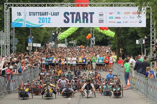 Auch der Handbike-Wettbewerb ist Bestandteil des Stuttgart-Laufs. | Foto: Pressefoto Baumann ZEITREISE | Ein Lauf mit langer Tradition