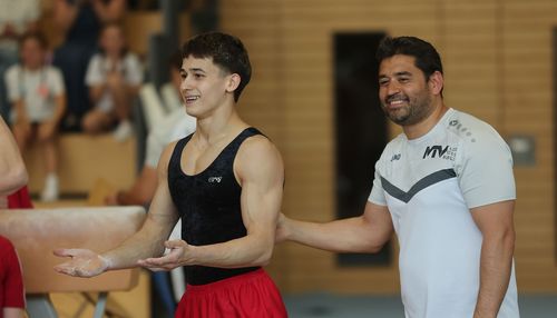 Timo Eder und Trainer Martin Hecht treffen mit ihrem MTV Ludwigsburg am Wochenende auf die Gäste aus Schwäbisch Gmünd-Wetzgau. | Foto: Pressefoto Baumann Event der Woche | Lokalduell in der Turn-Bundesliga