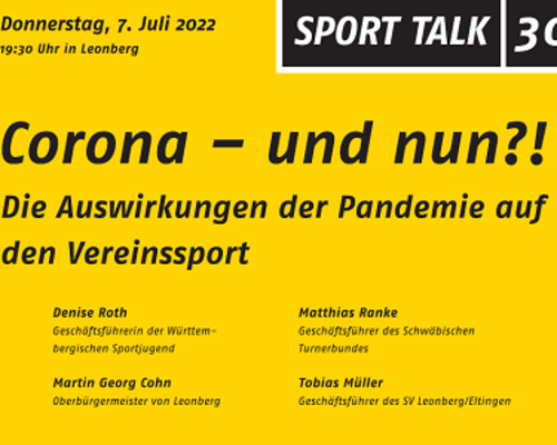 SPORT TALK 30 | Anmeldungen bis 1. Juli möglich