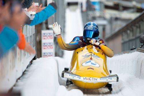 Johannes Lochner landete gemeinsam mit Georg Fleischhauer auf dem dritten Platz. | Foto: IMAGO / Beautiful Sports Bobsport | Johannes Lochner gewinnt WM-Bronze