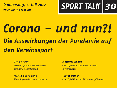 SPORT TALK 30 | Anmeldungen bis 1. Juli möglich