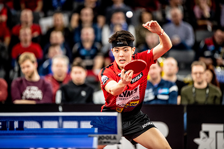 Foto: BeLa Sportfoto Tischtennis | Dang Qiu sichert sich im Doppel DM-Gold